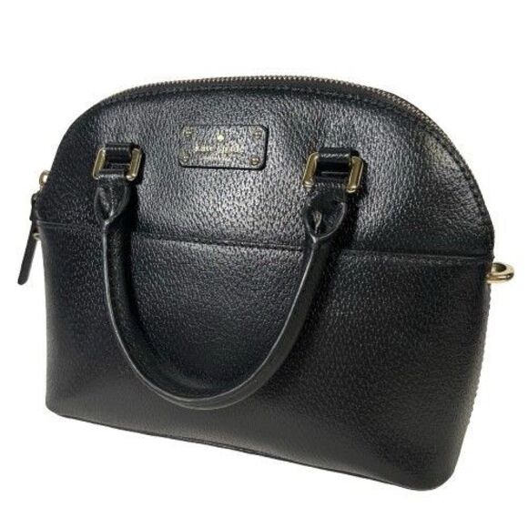 KATE SPADE Carli Grove Street BLACK Pebbled Leather Satchel Crossbody NWOT $349 - Picture 3 of 16